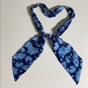 Vintage silk Blue Paisley Neck Scarf unisex accessory